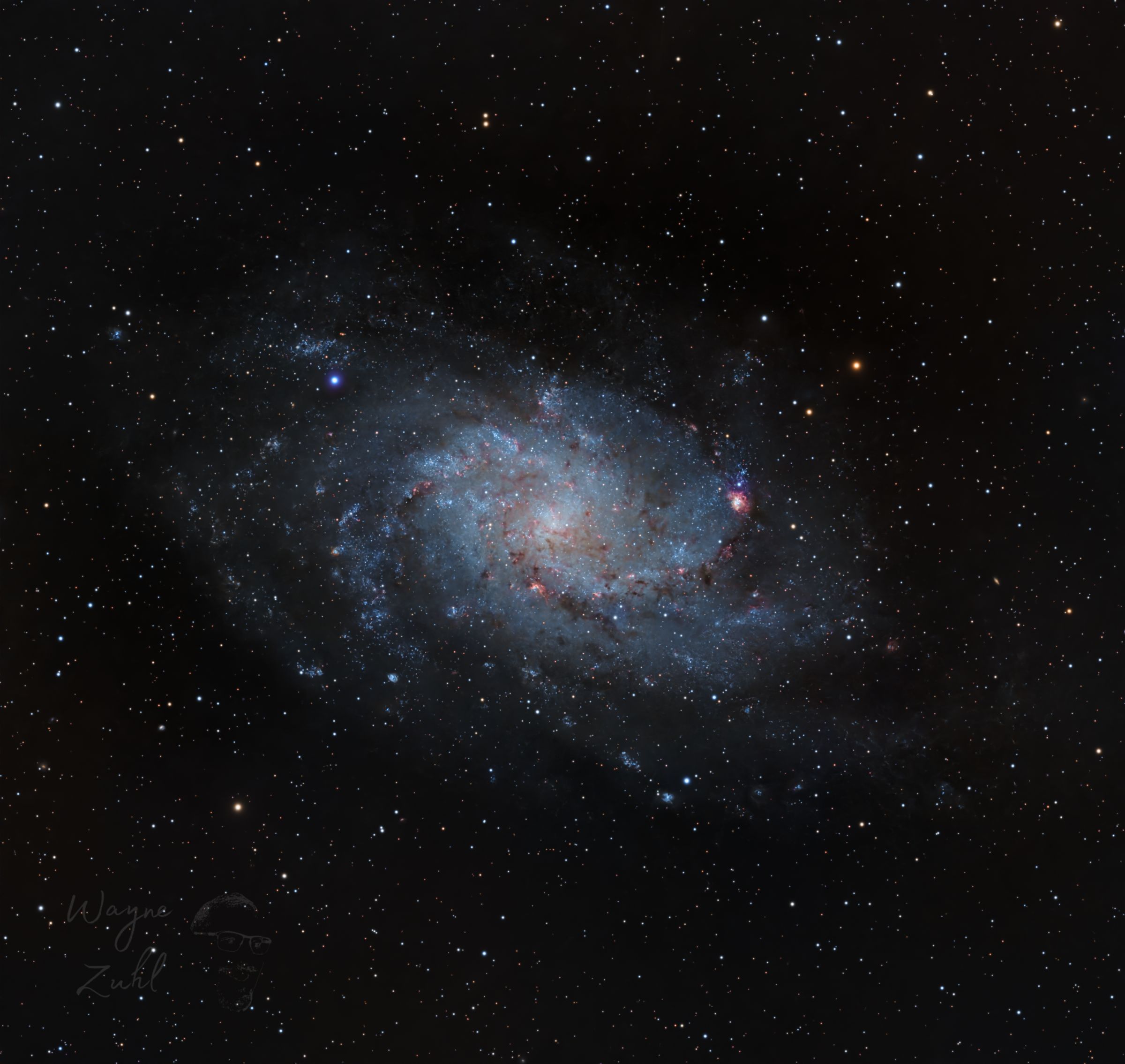 M33 Triangulum Galaxy photographed by Wayne Zuhl