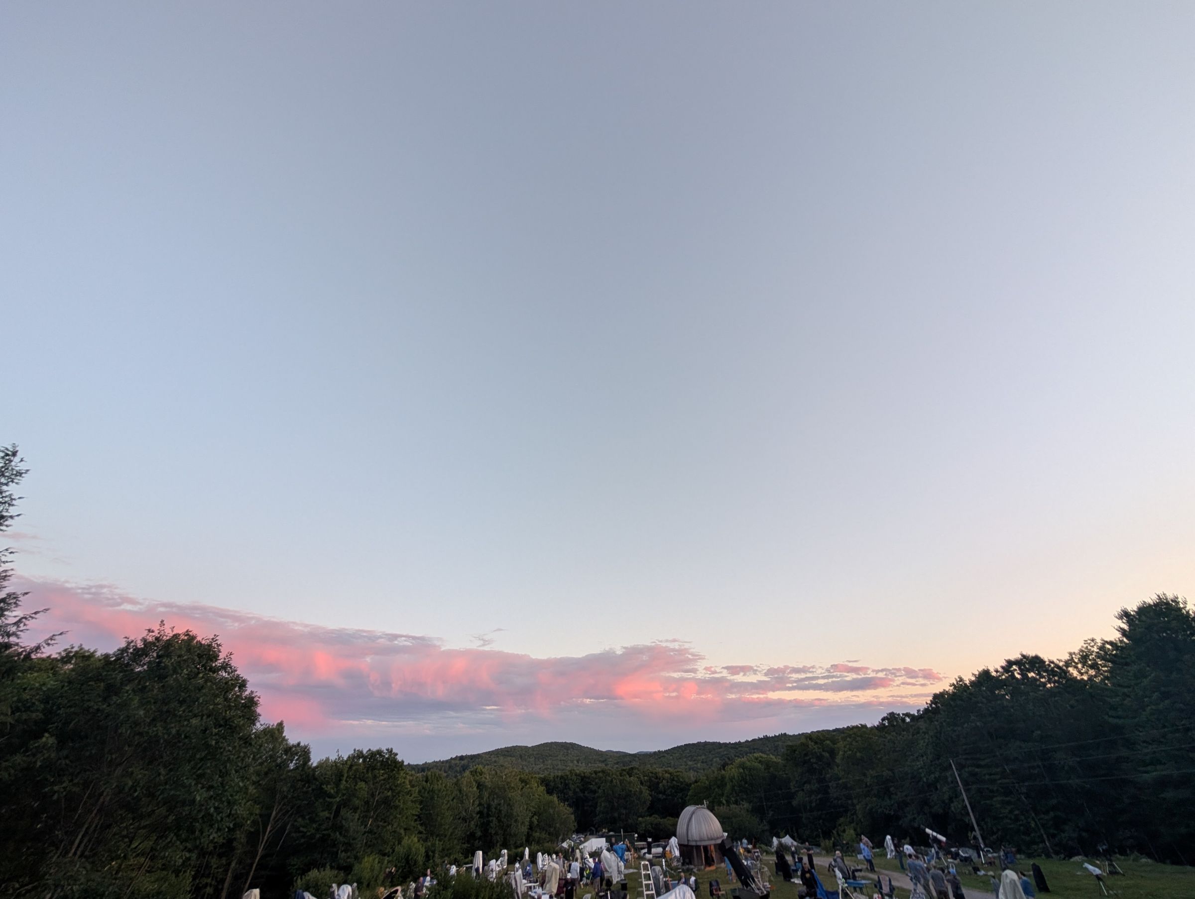 Sunset over the Stellafane observing field in Vermont